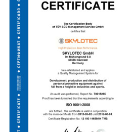 SKYLOTEC receives newest ISO certification
