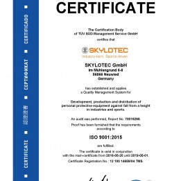 SKYLOTEC receives new ISO certification